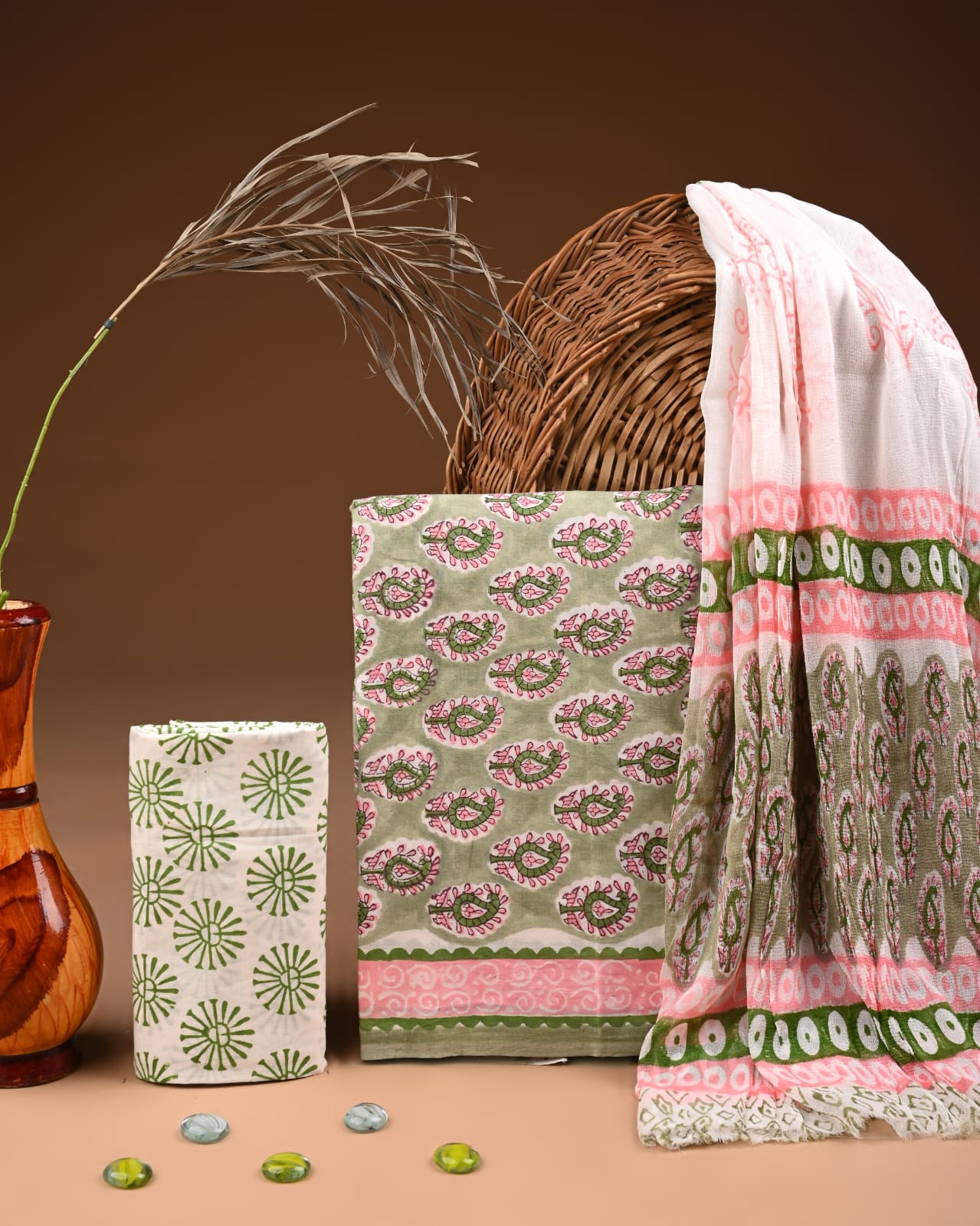 Summer-Perfect Cotton Suit with Breezy Chiffon Dupatta (BWCH04)