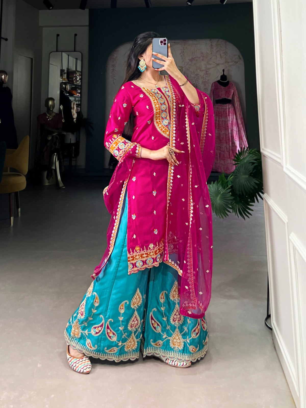 Royal Vibes, Desi Elegance: Moonga Silk Collection with Sequins & Embroidery (BWNA03)