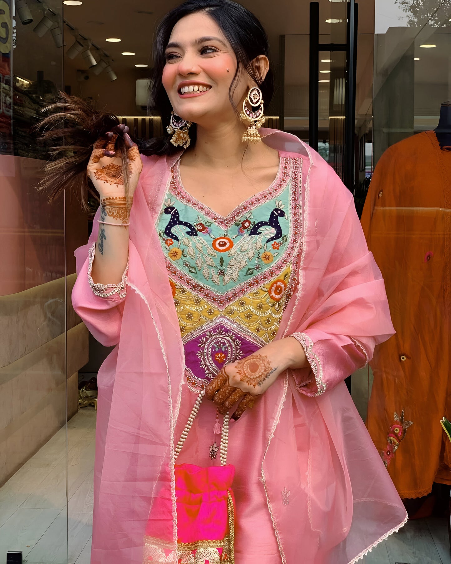 Premium Chanderi Embroidered Kurta Set with Dupatta (BWCHACH02)