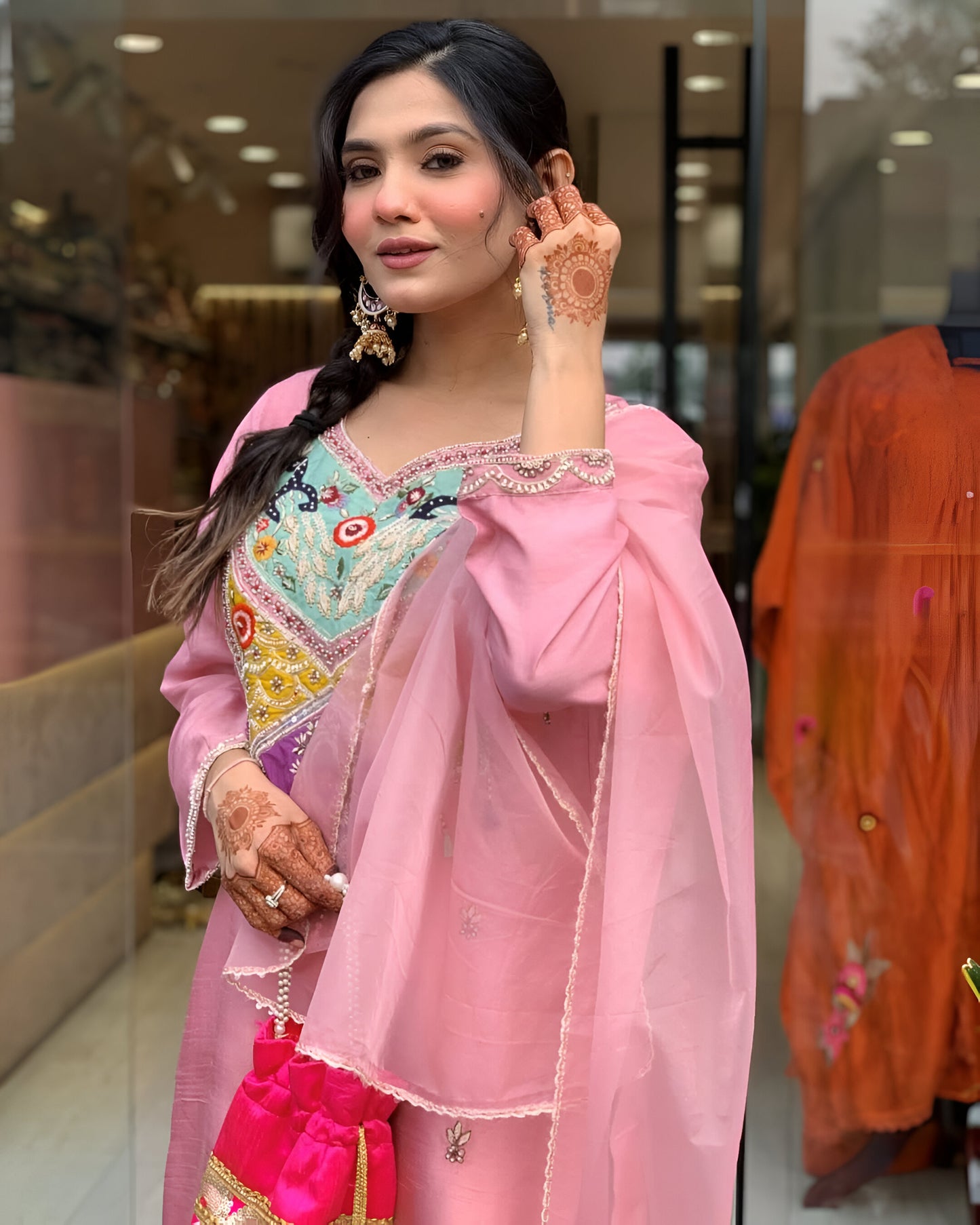 Premium Chanderi Embroidered Kurta Set with Dupatta (BWCHACH02)