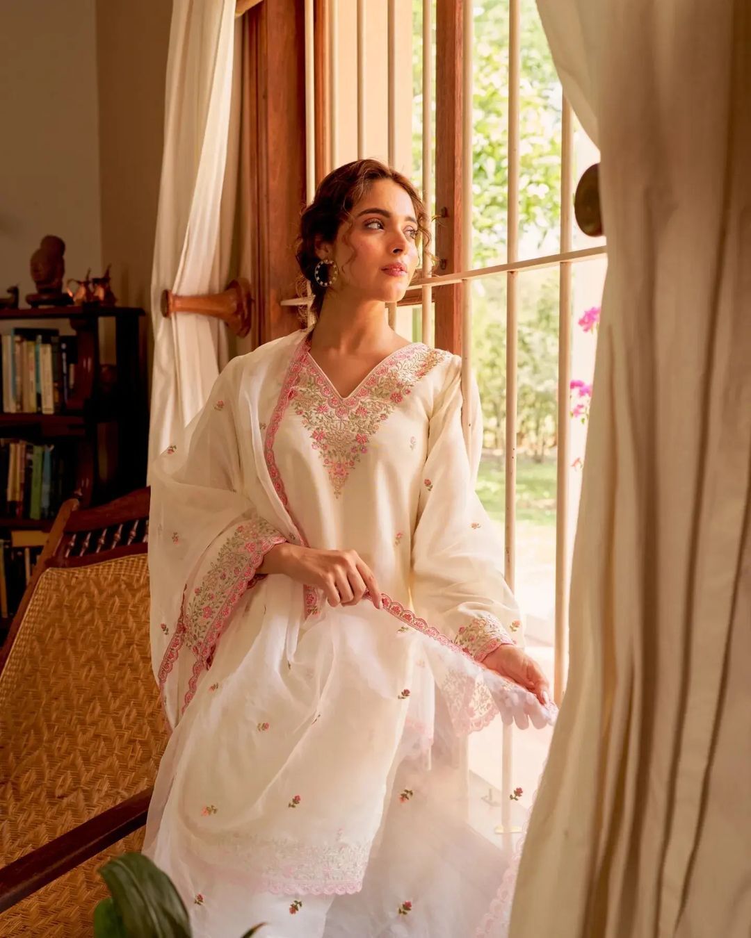 Premium Hand-Embroidered Chanderi Sharara Suit with Sequin Lace Dupatta (BWCHACH11)