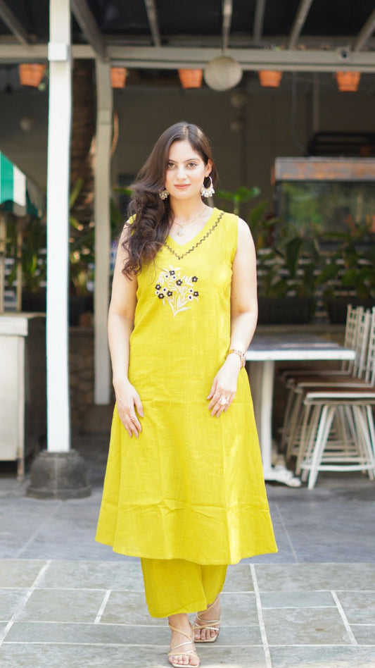 Dazzling Cotton Stitched Co-Ord Set with Beautiful Embroidery (BWCS08)