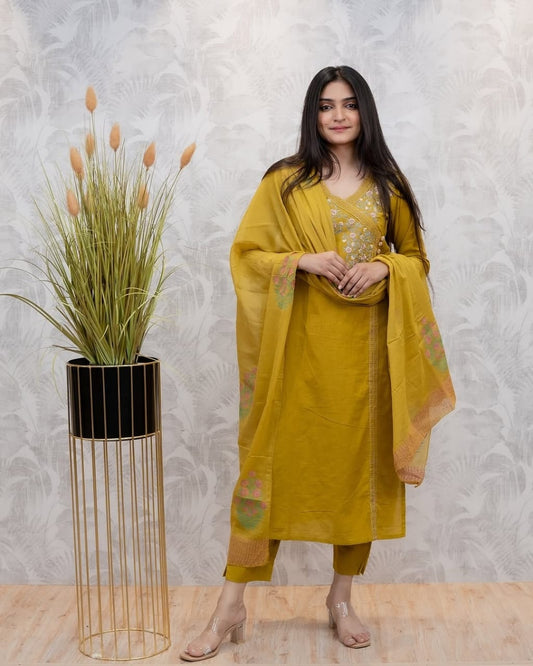 Exclusive Heavy Cotton Suit with Cotton Dupatta (BWMU38)