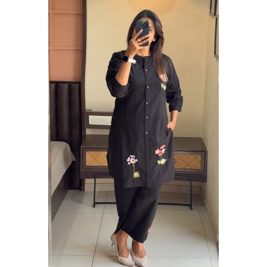 Premium Cotton Slub Embroidered Kurti Set (BWKS19)