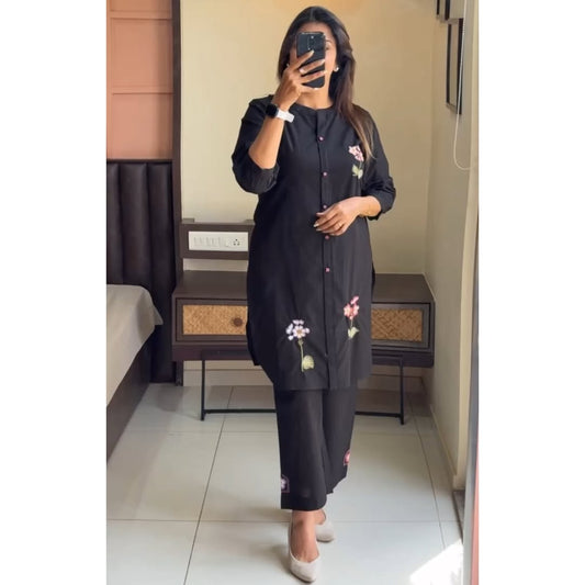 Premium Cotton Slub Embroidered Kurti Set (BWKS19)