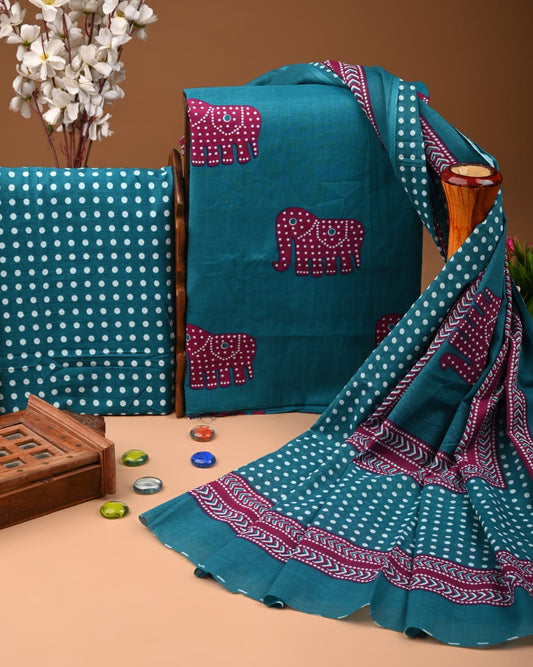 Classic Cotton Suit with Cotton Dupatta | Daily Essential (BWUMU08)