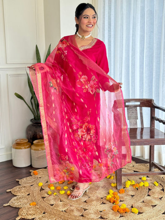 Wedding Special Roman Silk Suit with Heavy Dupatta (BWCHACH09)