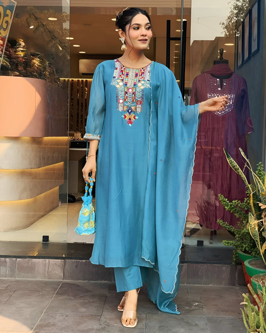 Elegant & Exclusive Embroidered Kurta Pant Set (BWCHACH03)
