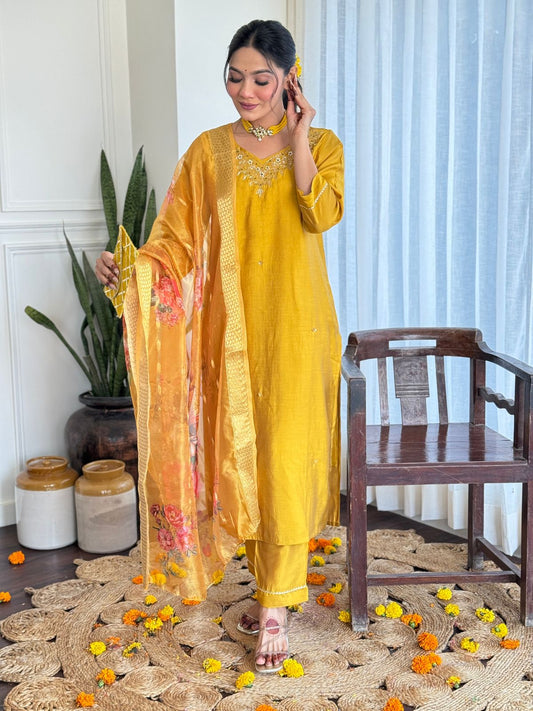 Roman Silk Wedding Set with Chanderi Dupatta (BWCHACH06)